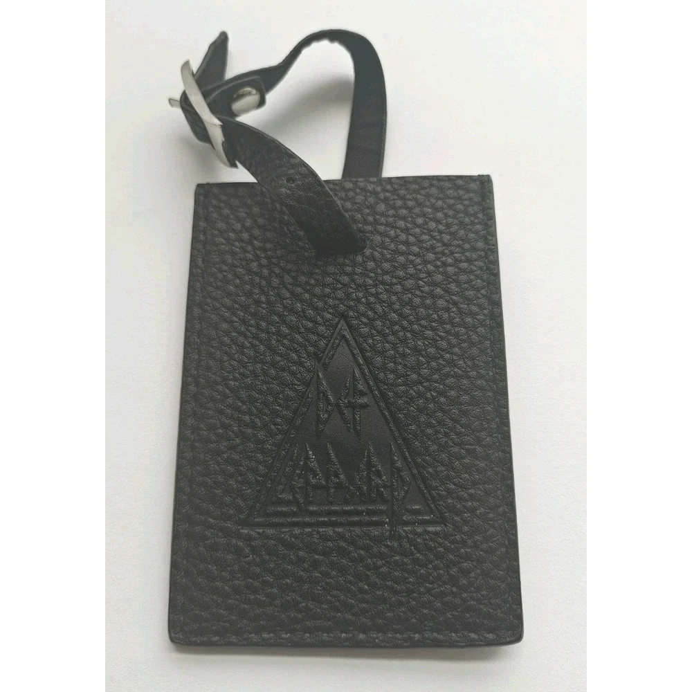 Def Leppard Embossed Leather ID Card Holder Black Rock Band Belt Loop